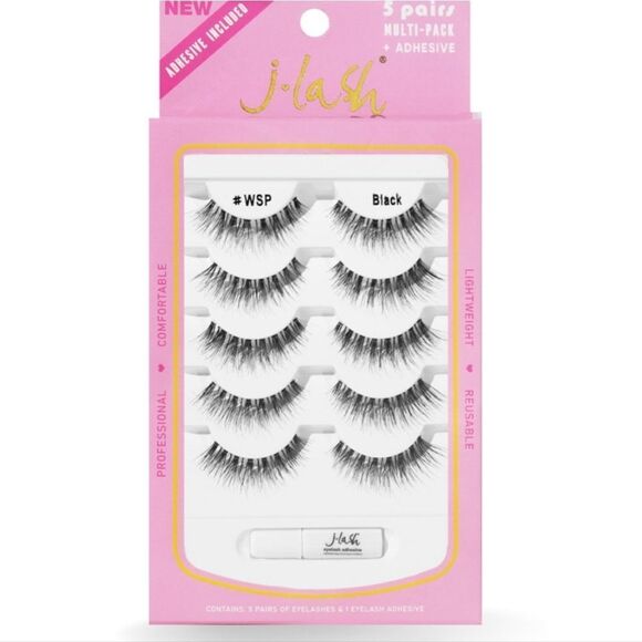 J.Lash 5- Pairs Multi-Pack +Adhesive WSP Lashes - Picture 1 of 3